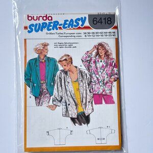 Burda Super Easy Pattern 6418 uncut jacket